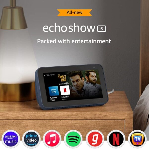 amazon Echo Show 5 (2nd Gen) with Alexa Compatible Smart Wi-Fi Speaker (5.5 Inches Touch Screen Display, Blue) - Image 11