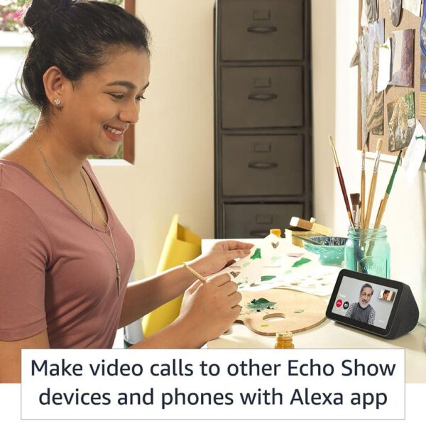 amazon Echo Show 5 (2nd Gen) with Alexa Compatible Smart Wi-Fi Speaker (5.5 Inches Touch Screen Display, Blue) - Image 8